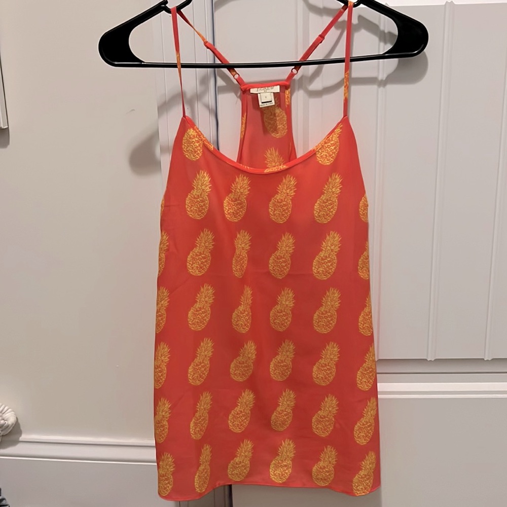 Jcrew size 0 pink/yellow pineapple tank